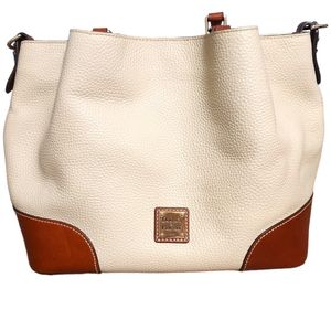 Dooney & Bourke Ecru White Pebblegrain Large Barlow Handbag Leather